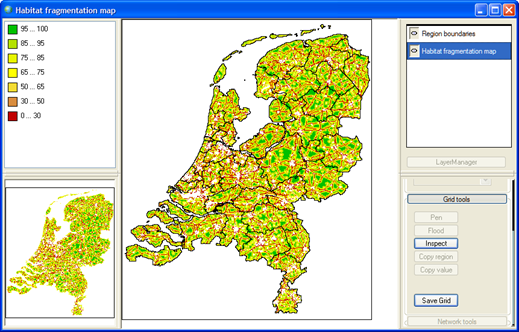 Habitat fragmentation map